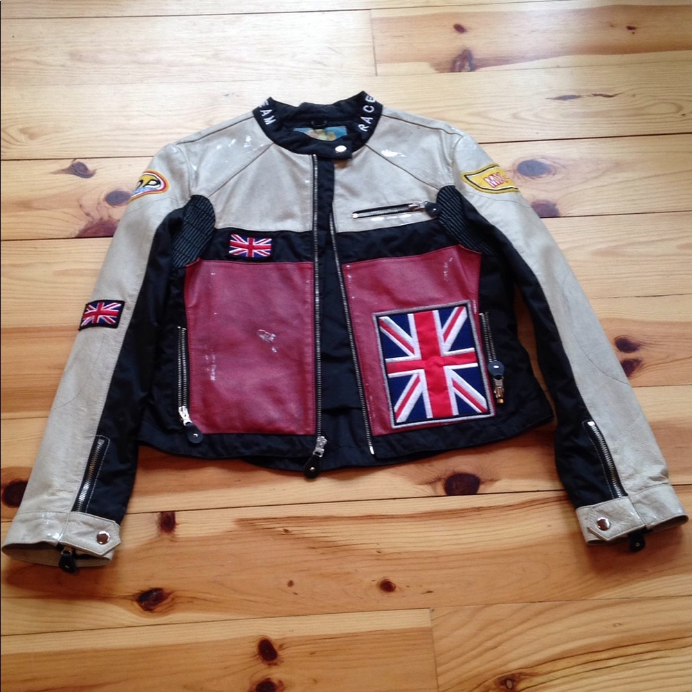 Genuine leather London racing jacket